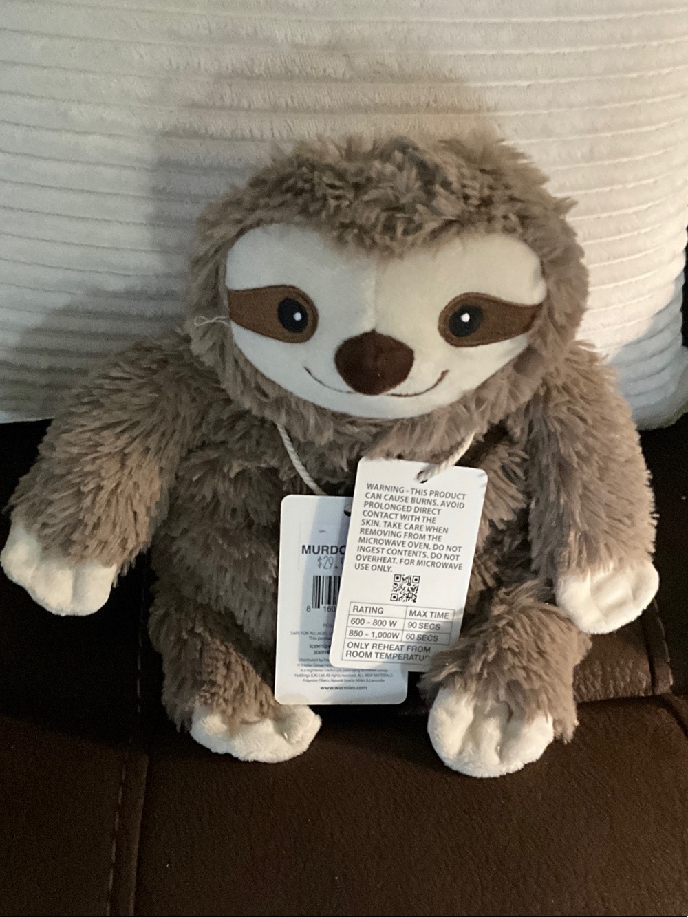 Plush Sloth Stuffed Animal - Soft Brown and Cream Cuddly Toy large smoke free ho